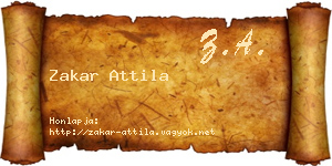 Zakar Attila névjegykártya