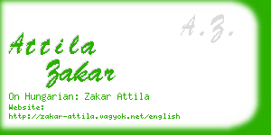 attila zakar business card